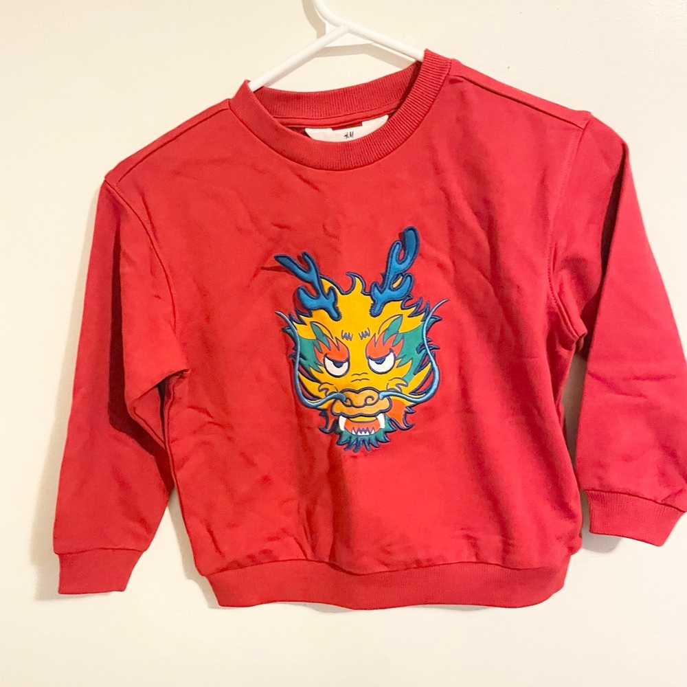 H&M Sz US 5T/6 sweatshirt with motif long sleeve - Picture 7 of 8